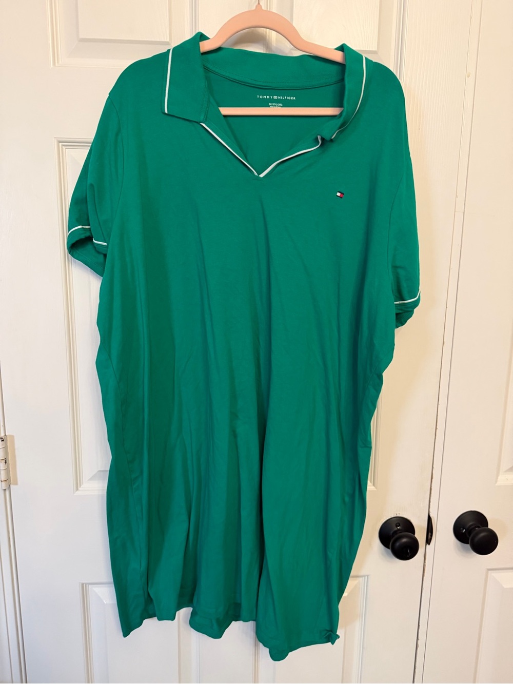 Tommy Hilfiger Emerald Green Polo Dress with Contrast Piping